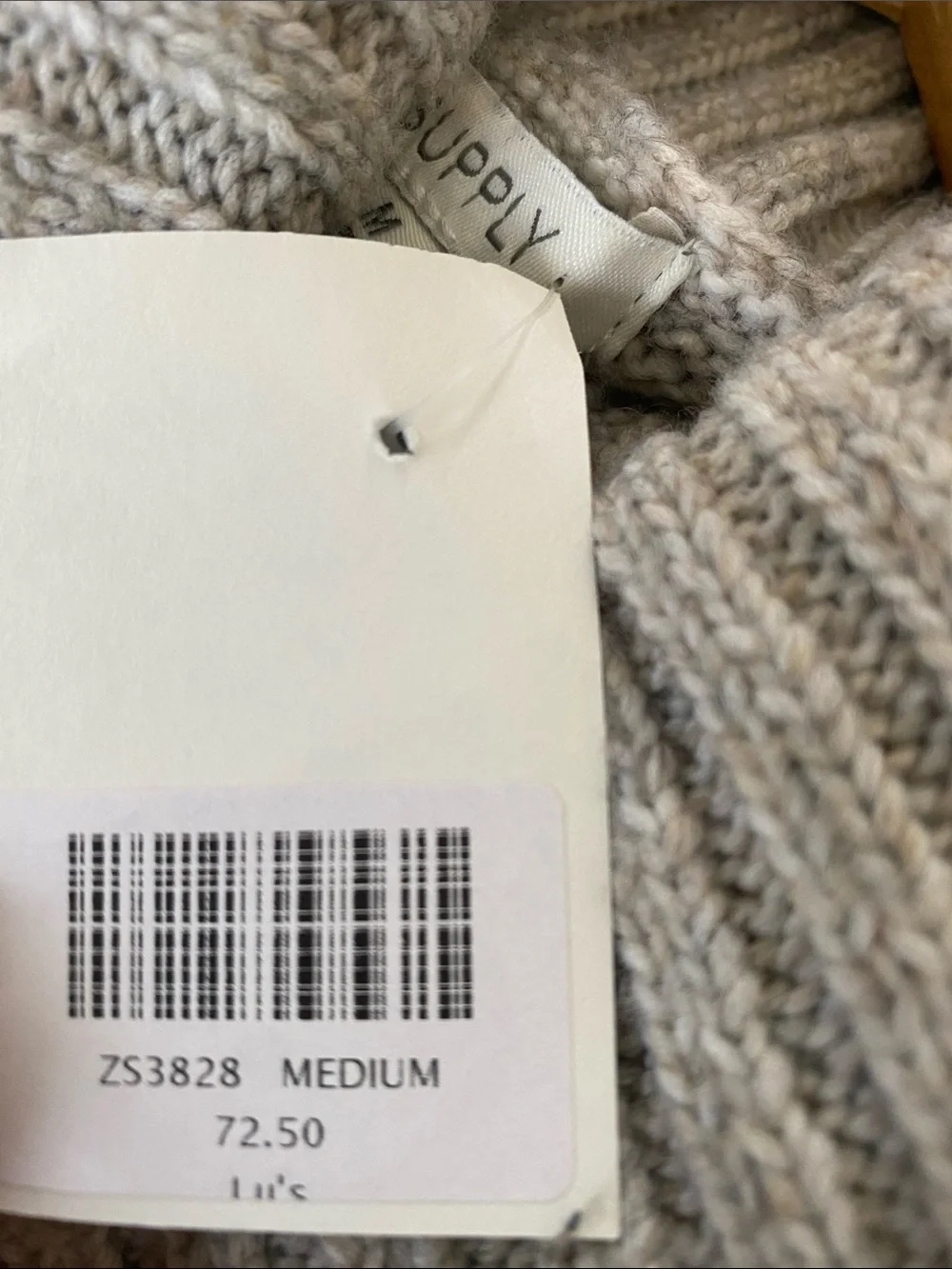 NWT Z Supply Striped Turtleneck Sweater Heather Gray (Flawed)